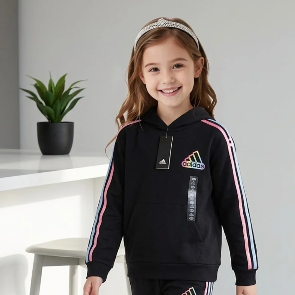 NWT- Girls Adidas Fleece Hoodie- Size M